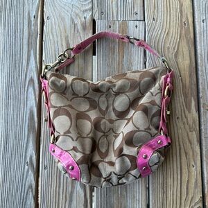 Brown and Pink Coach Bag